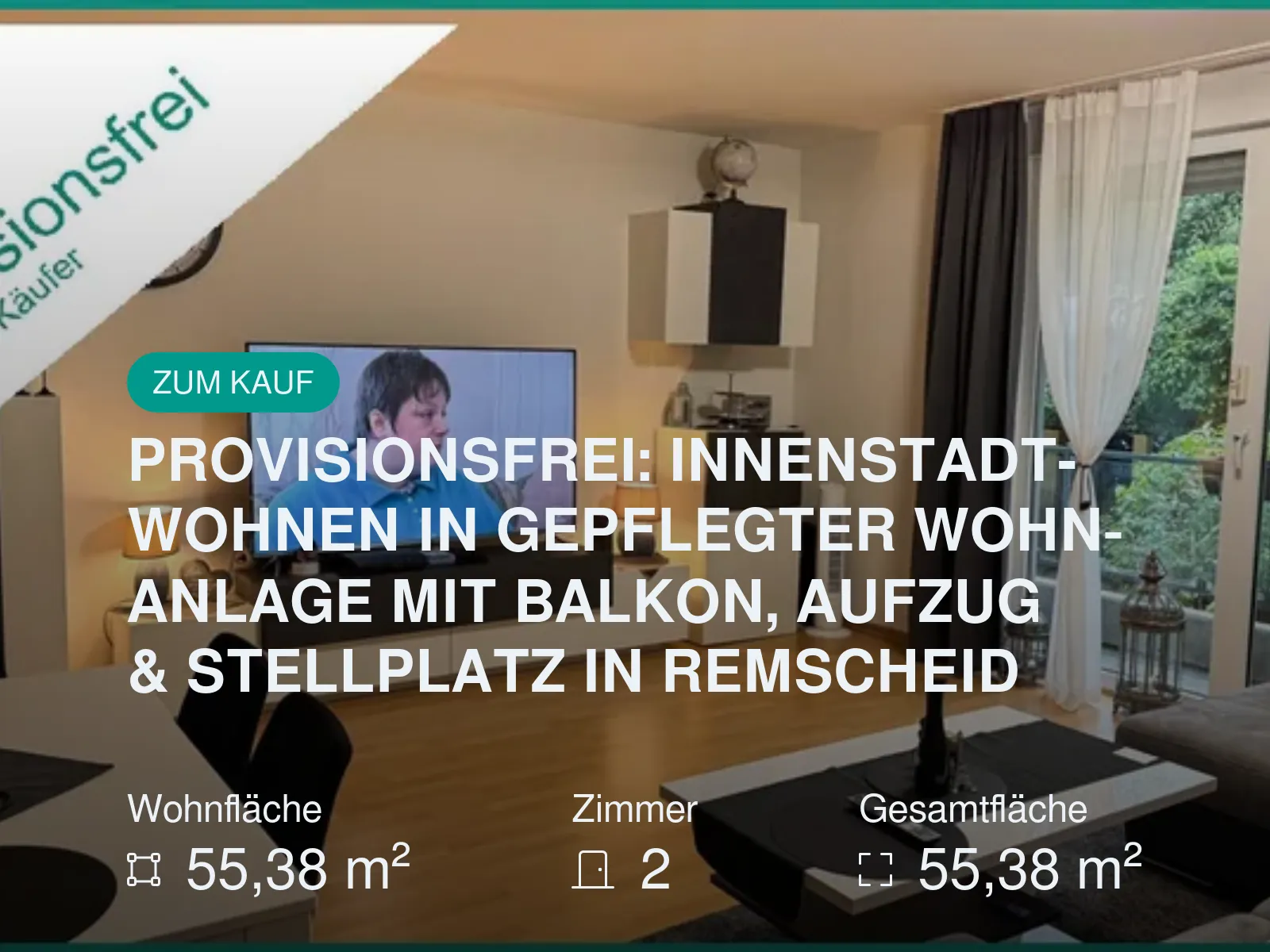 Neu im Angebot: PROVISIONSFREI: INNENSTADT-WOHNEN IN GEPFLEGTER WOHNANLAGE MIT BALKON, AUFZUG & STELLPLATZ IN REMSCHEID